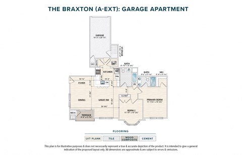 Floor plan for 2 beds, 2 baths, 1225 sqft
